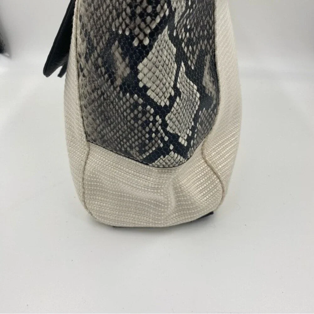 Calvin‎ Klein White Snakeskin Shoulder Bag